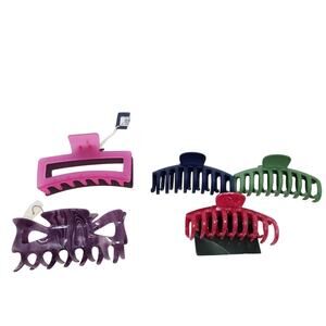 Wild Fable A New Day Colorful Jumbo Large Hair Claw Clips Set Matte Glitter